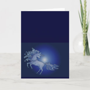 Tarjeta de felicitación de Unicorn en blanco