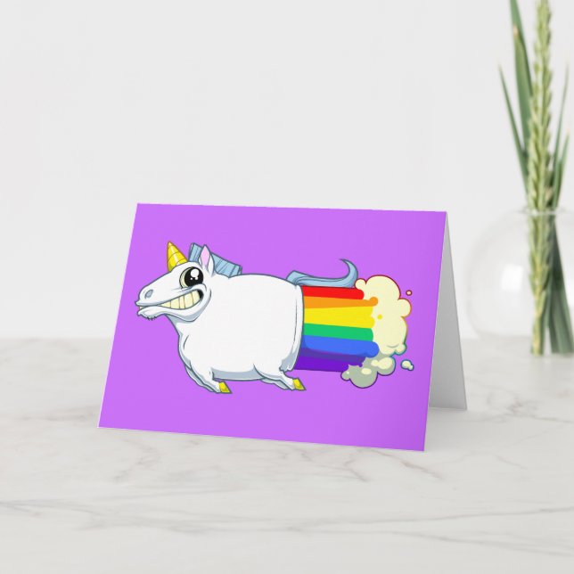 Tarjeta de felicitación de Unicorn Farts (Anverso)