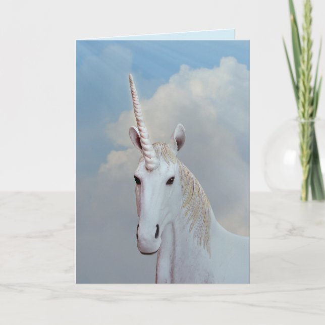 tarjeta de felicitación de unicornio de fantasía (Anverso)
