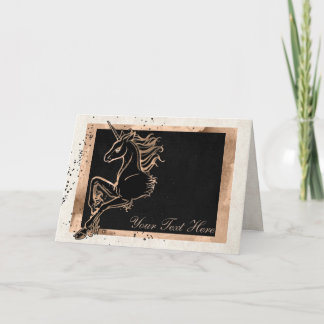 Tarjeta de felicitación de Unicornio negro
