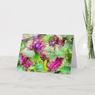 Tarjeta de felicitación de uvas vitícolas