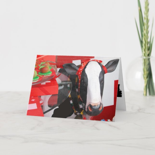 Tarjeta de felicitación de vaca sagrada (Anverso)