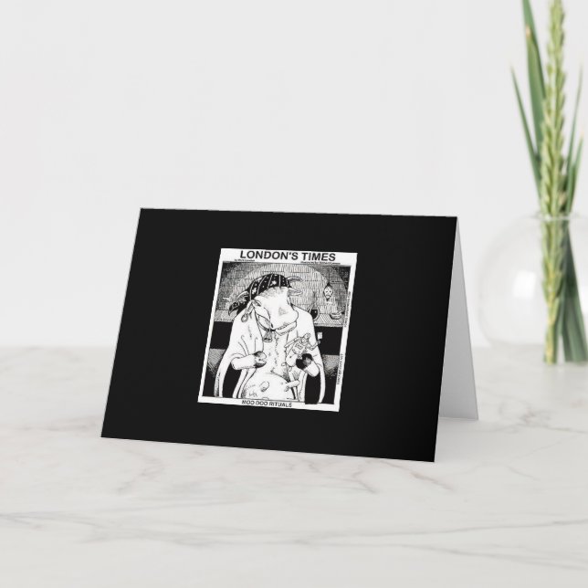 Tarjeta de felicitación de vaca Voo Doo de Nueva O (Anverso)