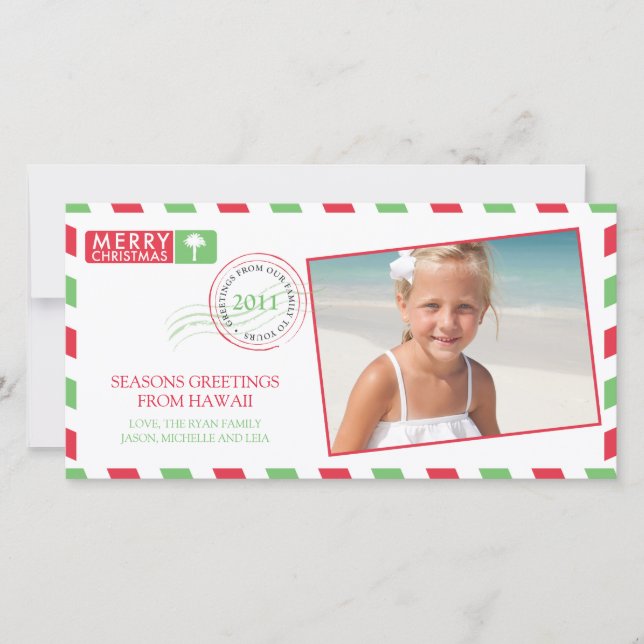 Tarjeta de felicitación de vacaciones de Airmail (Anverso)