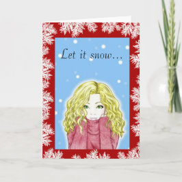 Tarjeta de felicitación de vacaciones de Chica de 