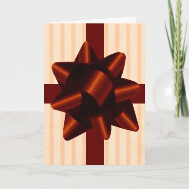 Tarjeta de felicitación de vacaciones de Red Bow P (Anverso)