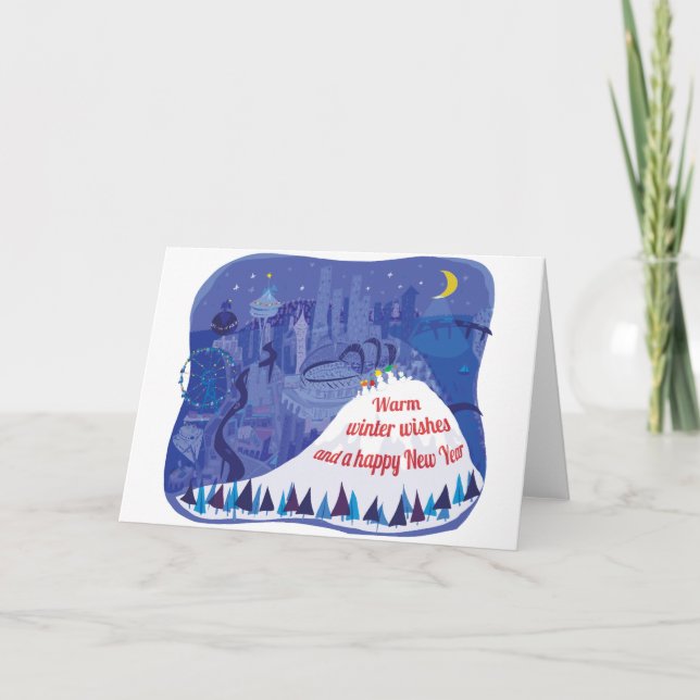 Tarjeta de felicitación de vacaciones de Seattle (Anverso)