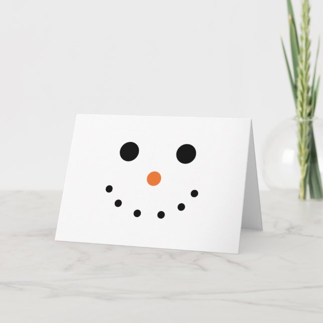 Tarjeta de felicitación de vacaciones de Snowman (Anverso)