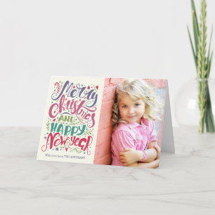 Tarjeta de felicitación de vacaciones de tipografí