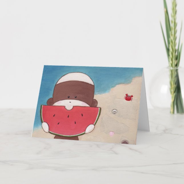 Tarjeta de felicitación de vacaciones de verano (Anverso)