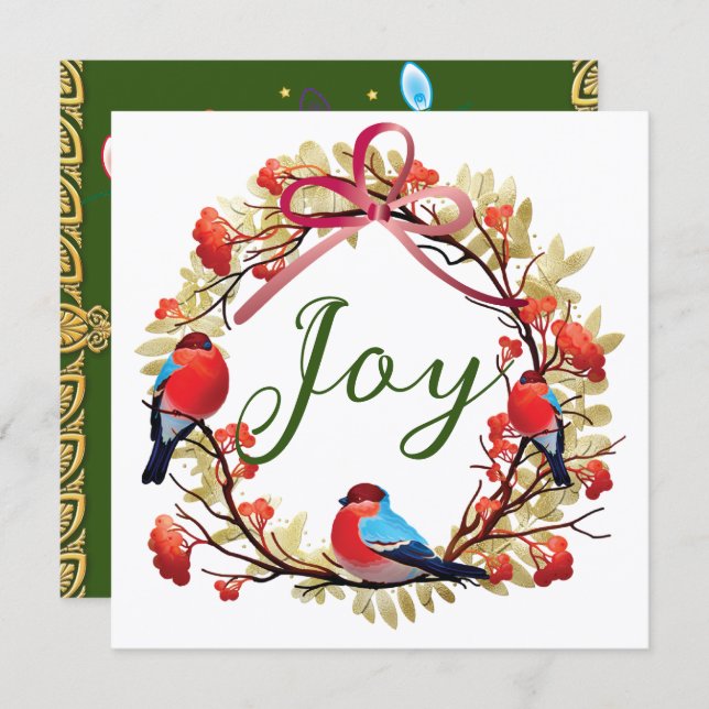 Tarjeta de felicitación de vacaciones para Navidad (Anverso / Reverso)