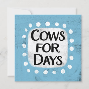 Tarjeta de felicitación de vacas por días