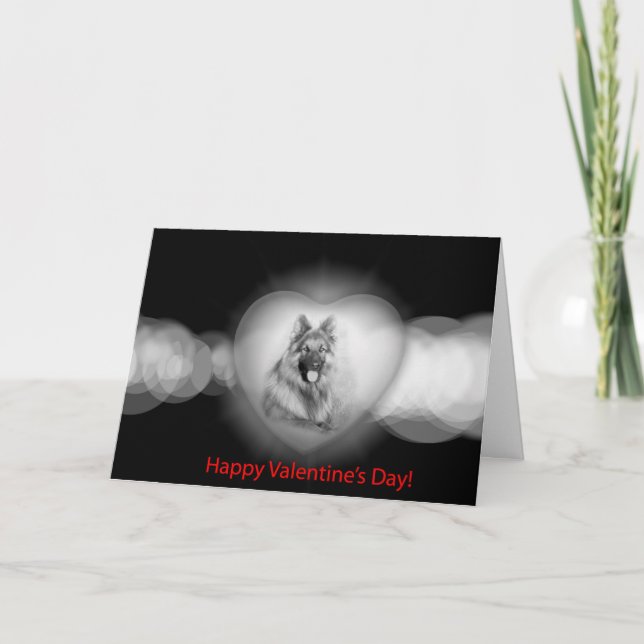Tarjeta de felicitación de Valentines German Sheph (Anverso)