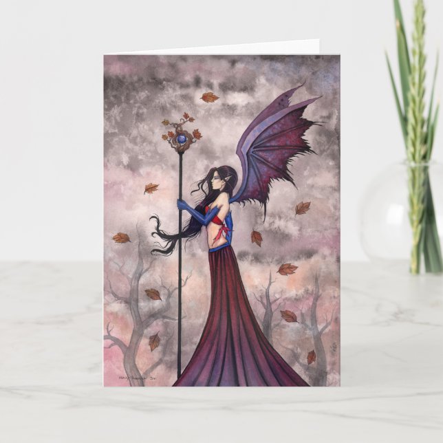 Tarjeta de felicitación de vampiro hada gótica (Anverso)