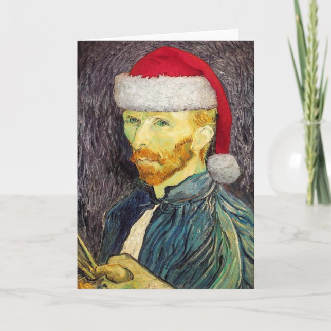 Tarjeta de felicitación de Van Gogh Santa (Anverso)