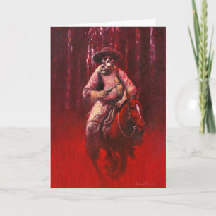 Tarjeta de felicitación de vaquero esquelético a c