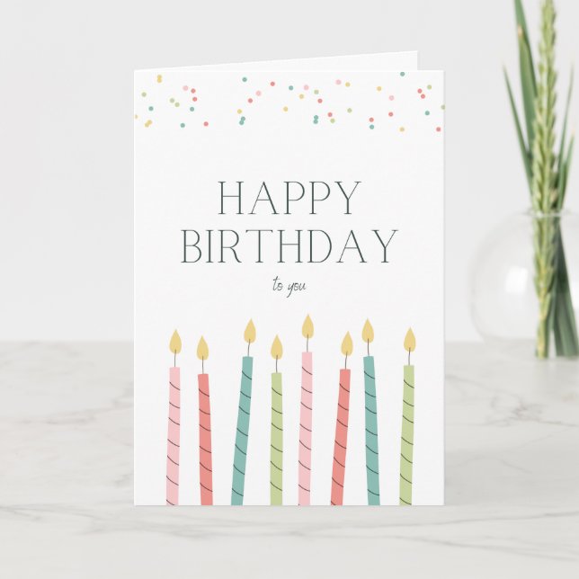 Tarjeta de felicitación de vela de cumpleaños (Anverso)