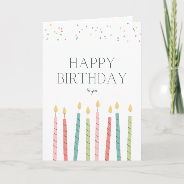 Tarjeta de felicitación de vela de cumpleaños (Anverso)