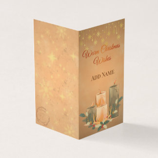 Tarjeta de Felicitación de Vela de Navidad Cálida