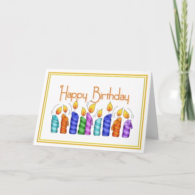 Tarjeta de felicitación de velas de cumpleaños (Anverso)