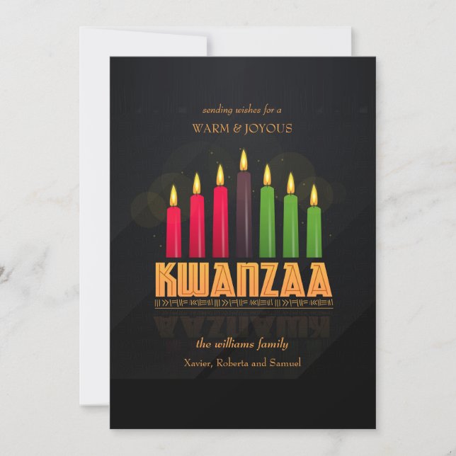 Tarjeta de felicitación de velas de Kwanzaa (Anverso)