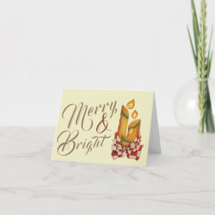 Tarjeta de felicitación de velas de Navidad