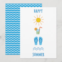Tarjeta de felicitación de verano plana