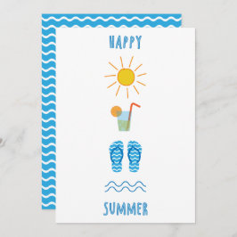 Tarjeta de felicitación de verano plana
