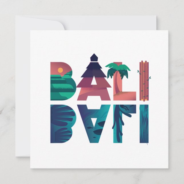 Tarjeta de felicitación de viaje de Bali Indonesia (Anverso)