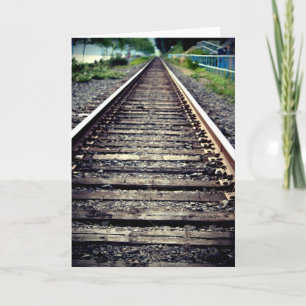 Tarjeta de felicitación de vías de tren
