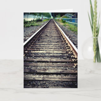 Tarjeta de felicitación de vías de tren