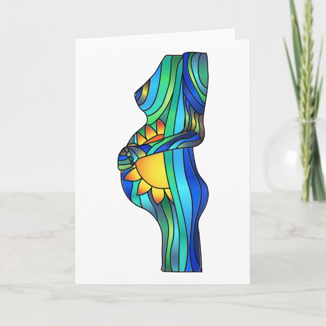 Tarjeta de felicitación de vidrio manchado para el (Anverso)