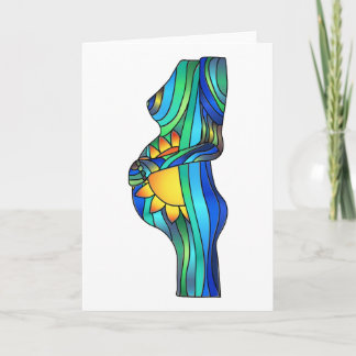 Tarjeta de felicitación de vidrio manchado para el