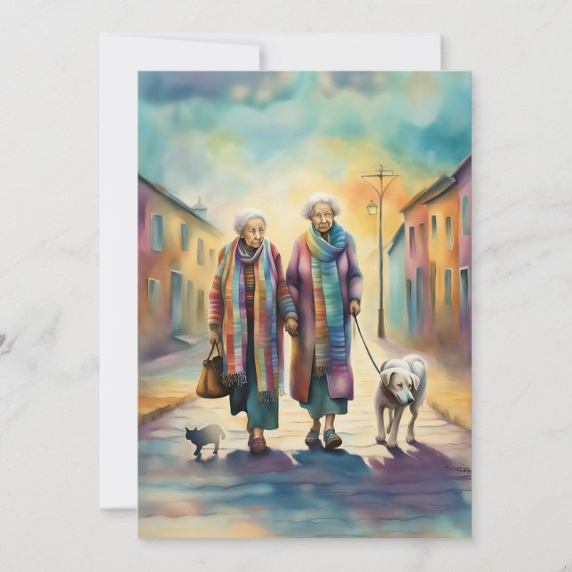 Tarjeta de felicitación de viejos amigos (Anverso)