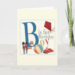 Tarjeta de felicitación de Vintage Birthday Boy