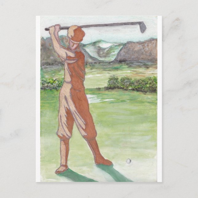 Tarjeta de felicitación de Vintage Golf (Anverso)