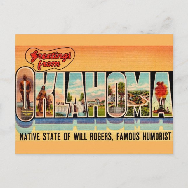 Tarjeta de felicitación de Vintage Oklahoma (Anverso)