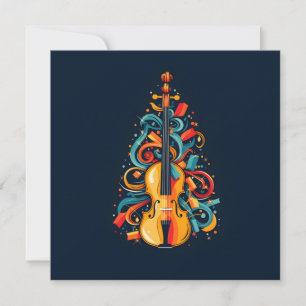 Tarjeta de felicitación de violín de Navidad de ár