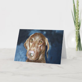 Tarjeta de felicitación de Vizsla con el sello a