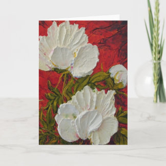 Tarjeta de felicitación de White Peonies