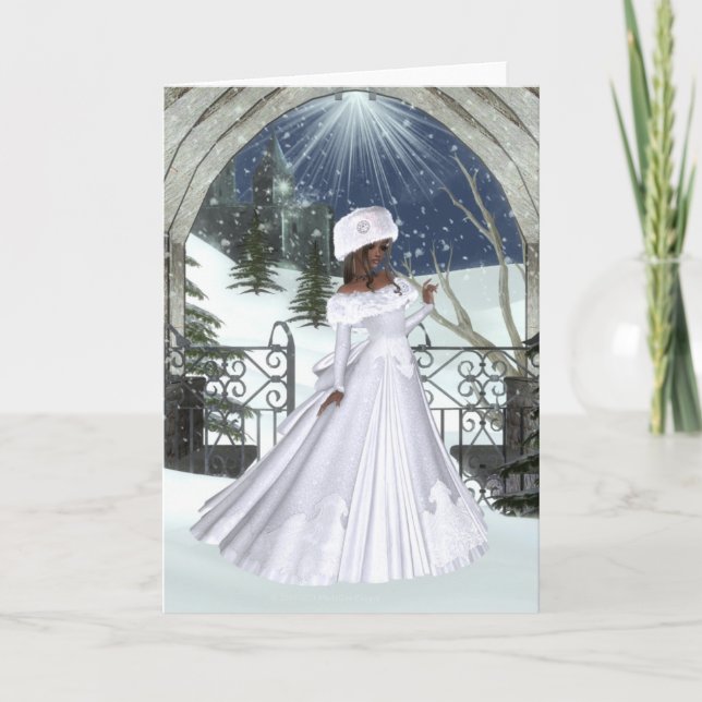 Tarjeta de felicitación de Winter Bride Fantasy (Anverso)