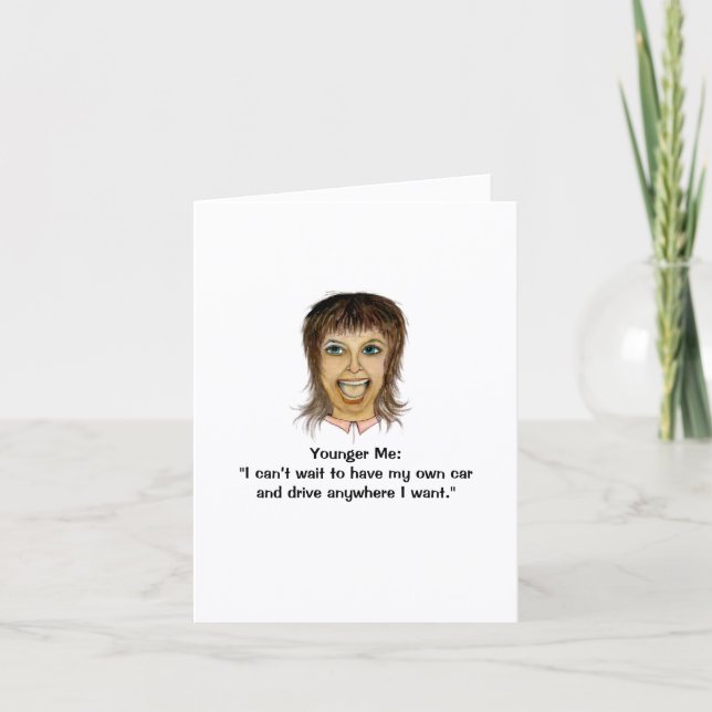 Tarjeta de Felicitación de Yo mismo de joven y de  (Anverso)