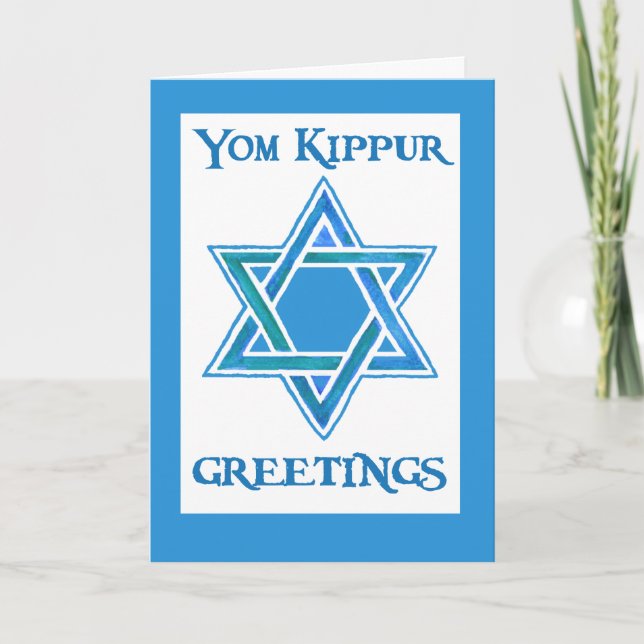 Tarjeta de felicitación de Yom Kipur - estrella de (Anverso)