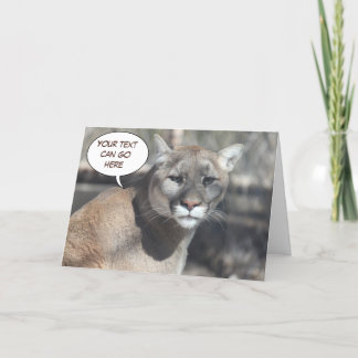 Tarjeta de felicitación decepcionada del puma
