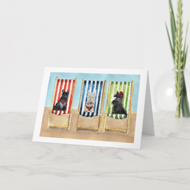 Tarjeta de felicitación 'Deck Chairs' para perros  (Anverso)