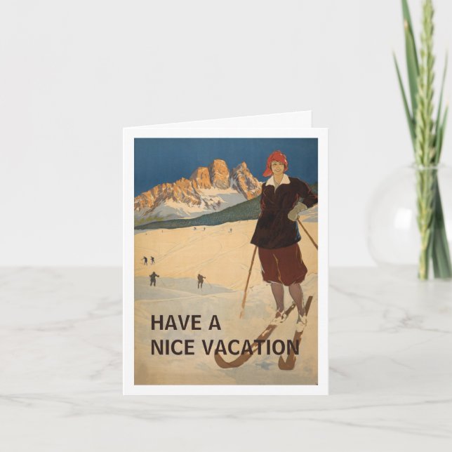 Tarjeta de felicitación Deco ski (Anverso)
