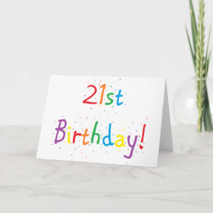 tarjeta de felicitación del "21ro cumpleaños"