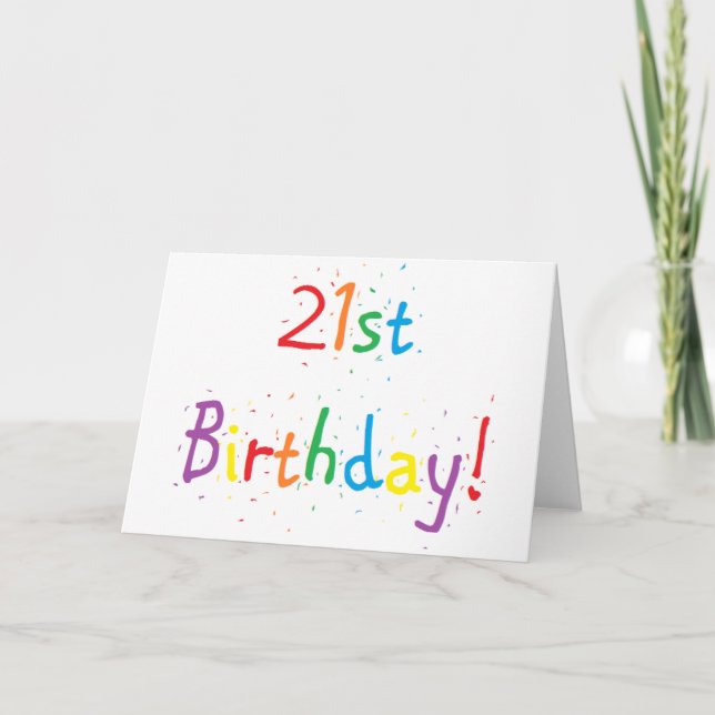 tarjeta de felicitación del "21ro cumpleaños" (Anverso)