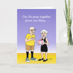 Tarjeta de felicitación del 34º aniversario para m