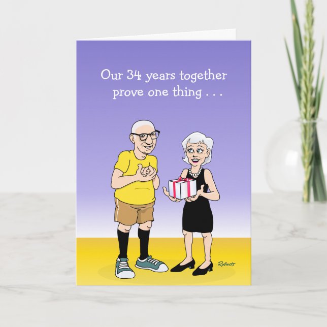 Tarjeta de felicitación del 34º aniversario para m (Anverso)